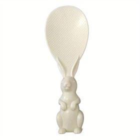 1pc Cute Rabbit Non-Stick Rice Scoop; Bunny Shape Standable Rice Scooper; Household Rice Cooker Rice Spoon; Cartoon Rice Spoon