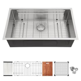 33" Undermount Kitchen Sink - 33*19 inch Single Bowl 16 Gauge Stainless Steel Ledge Workstation Kitchen Sinks