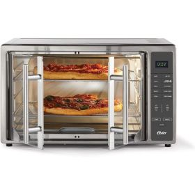 Air Fryer Oven, 10-in-1 Countertop Toaster Oven, XL Fits 2 16" Pizzas, Stainless Steel French Doors