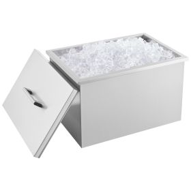 32 Quart Drop in Ice Chest Ice Cooler Ice Bin Stainless Steel 20"x14"x13"