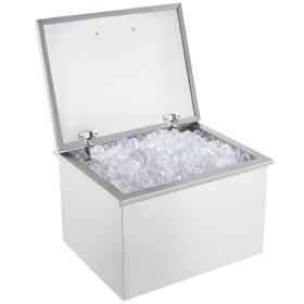 40Quart Drop in Ice Chest Ice Cooler Ice Bin Stainless Steel 20"x16"x14.6"