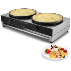 16-Inch Electric Crepe Maker Commercial Crepe Machine 3400W Double Head
